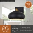 thumbnail image 5 of Belmont 1 Light Black and Brass Mid Century Modern Dome Bathroom Wall Sconce Fixture, 5 of 13