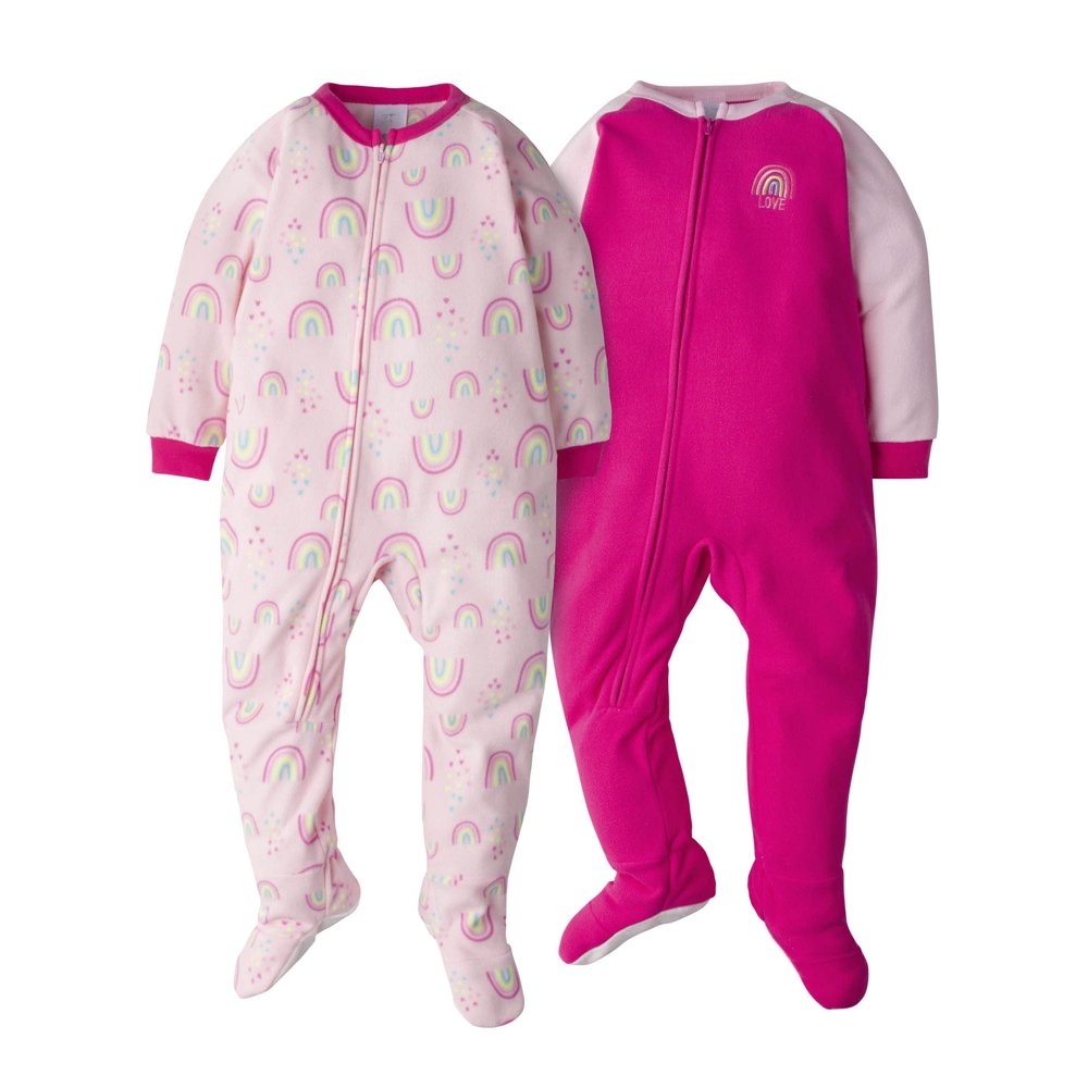 Gerber Gerber Toddler Girls Microfleece Blanket Sleeper Pajamas, 2