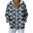 thumbnail image 1 of Birdeem Vestes pour Femmes : Mode à Capuche en Denim Manches Longues Poches Imprimées Zippées, 1 of 8