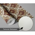 thumbnail image 6 of S4Sassy Modern Vintage Floral Arch Wallpaper - Brown Wall Covering, 25" x 120" Self-Adhesive Textured Vinyl Walls Paper, Decorative Walls Wrap, Easy DIY Wall Covering For Bedroom, Cabinets, 6 of 9