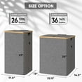 thumbnail image 4 of BALEINE Laundry Hamper with Lid, Tall Laundry Baskets with Bamboo Pull Handles, Large Laundry Bin with Internal Support (26 Gal/100L, Grey), 4 of 5