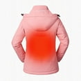 thumbnail image 4 of MRULIC coat for women Women's Heated Coat With 3 Heating Level, 4 Heating Zones,Neck Heating Jacket Washable (Batteries Not Included) Women's Jackets Coats Pink + M, 4 of 8