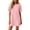 Pink, variant on YuXingFu Womens Cotton Dresses for Summer Mini Crew Neck Plus Size Womens Dress Short Sleeve Solid Color Casual Summer White S