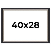 40x28 Frame Black Real Wood Picture Frame Width 2.25 Inches | Interior Frame Depth 0.5 Inches |