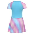 thumbnail image 4 of Miaeowve Girls Swimsuit One Piece Swim Dress Sports Swimwear Rash Guard Beach Sun Protection Bathing Suit Gradient Blue 130/M 不带胸垫, 4 of 7