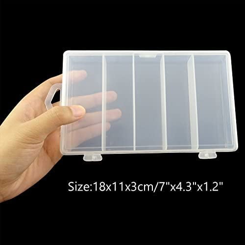 Clear Plastic Fishing Tackle Accessories Box Fishing Lure Bait Hook Storage  Box Container Jewelry Making Findings Organizer Storage Box Storage Box (M:  6.9x4.3x1.2inch) 