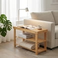 thumbnail image 2 of Natural 3-Tier Bamboo Shoe Rack Bench for Entryway – Comfortable Seat, Holds 286 lbs – Multi-Purpose Hallway, Bedroom, Foyer, Mudroom, or Balcony Storage – Natural Wood, 2 of 8
