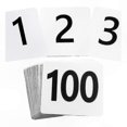 thumbnail image 1 of 100 Count Double-Sided Table Numbers 1-100 for Events, Durable Plastic Cards for Wedding or Party Decor, 1 of 5