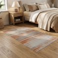 thumbnail image 2 of ODIKA 5'x7' Washable Area Rug Non-Slip, Low Pile, Stain Resistant Alfombra Vintage Faded Stripe Abstract Motif Sala Beige Para for Guest Room, Lounge, Apartment, 2 of 7