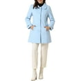 thumbnail image 2 of INSPIRE CHIC Women's Coats Peter Pan Collar Single Breasted Button Front Outwear Winter Coats XS Light Blue, 2 of 6