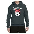 thumbnail image 2 of Wild Bobby, Cute Soccer Mom Ribbon Soccer Ball Gift Sports, Mother's Day, Unisex Graphic Hoodie Sweatshirt, Charcoal, 2XL, 2 of 3