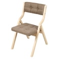 thumbnail image 5 of Porfeet 2Pcs Wooden Folding Chair with Thick Upholstered Cushion, Ergonomic Dining Chairs for Comfort, Supports 350 lbs, Compact Furniture for Dining Rooms Kitchen Wedding Party,Dark Gray, 5 of 9