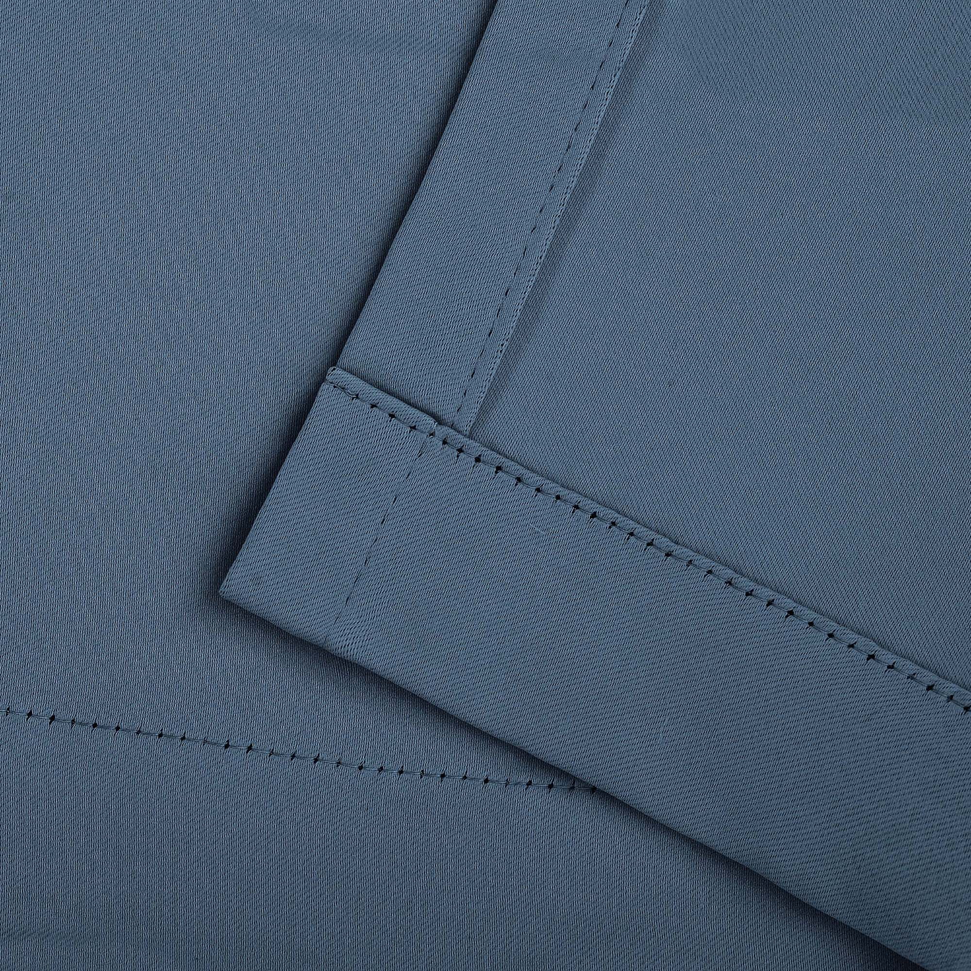 Superior Blackout Solid Light Filtering Grommet Curtain Panel Set, 42" x 108", Denim Blue