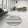 thumbnail image 3 of Ahgly Company Indoor Round Patterned Platinum Gray Novelty Area Rugs, 6' Round, 3 of 6