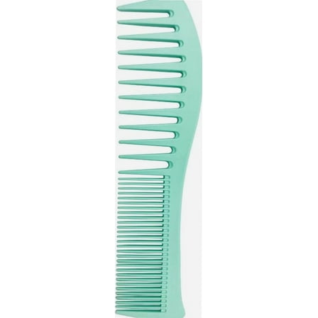 Multifunction Two Sided Curved Thick Plastic Detangle Wide Tooth Comb For Women Men Kids (Green)