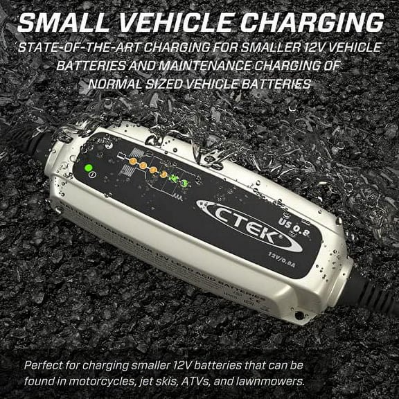 CTEK (56-865) US 0.8 12 Volt Fully Automatic 6 Step Battery Charger,Black