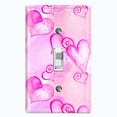 thumbnail image 1 of Metal Light Switch Plate Cover Purple Pink Watercolor Love Hearts LOV010, 1 of 13
