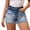 Blue, variant on Lopecy-Sta Women's Distressed Jean Shorts Classic Vintage Washed High‑Waist Frayed Hem Ripped Denim Shorts Stretch Casual Short Bottoms with Pockets