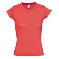 thumbnail image 1 of SOLS - Camiseta de manga corta modelo Moon con cuello en forma de V para mujer (Coral), 1 of 3