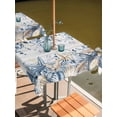 thumbnail image 2 of Outdoor Tablecloth with Umbrella Hole for Patio/Picnic/Party/Camping, Blue Eucalyptus Coastal Waterproof Table Cloth Square Cover Washable, Beach Starfish Shell Nautical Retro (60"x 60"), 2 of 8