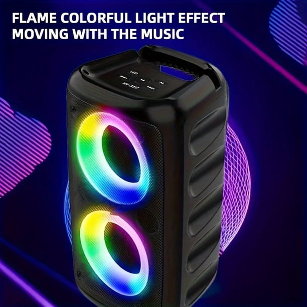 Sistema de Altavoz Portátil sin varillas con Subwoofer - Sonido Estéreo TWS, RGB, Altavoz sin varillas, Compatible con Adaptador de Corriente