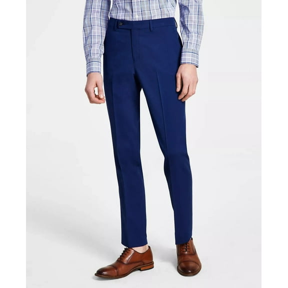DKNY Men's Modern-Fit Solid Dress Pants Navy 33x30 B4HP