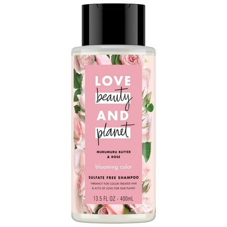 Love Beauty And Planet Murumuru Butter & Rose Blooming Color Shampoo, 13.5 (The Best Drugstore Shampoo For Color Treated Hair)