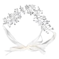 thumbnail image 1 of Diadema de cristal para novia Nikou diseño de hojas y flores color plateado, 1 of 15