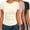 3pcs Black/ Dirty Pink/ Beige, variant on Ekouaer Short Sleeve Shirts for Women Basic Tees Slim Fit Crew Neck Tops Trendy Summer Black/Dark Gray/Beige