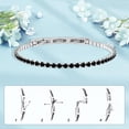 thumbnail image 3 of Pulsera de tenis FANCIBAND chapada en oro blanco con diamante negro, 3 of 6