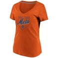thumbnail image 2 of Women's Majestic Orange New York Mets Cling to the Lead V-Neck T-Shirt, 2 of 2