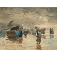 thumbnail image 2 of Homer, Winslow 14x12 Gold Ornate Wood Framed with Double Matting Museum Art Print Titled - On the Sands, 2 of 4