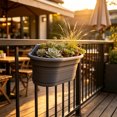 thumbnail image 4 of Wall Mounted Plastic Planter Balcony Railing Hanging Pot Fence Mount Garden Container Dark Gray, 4 of 6