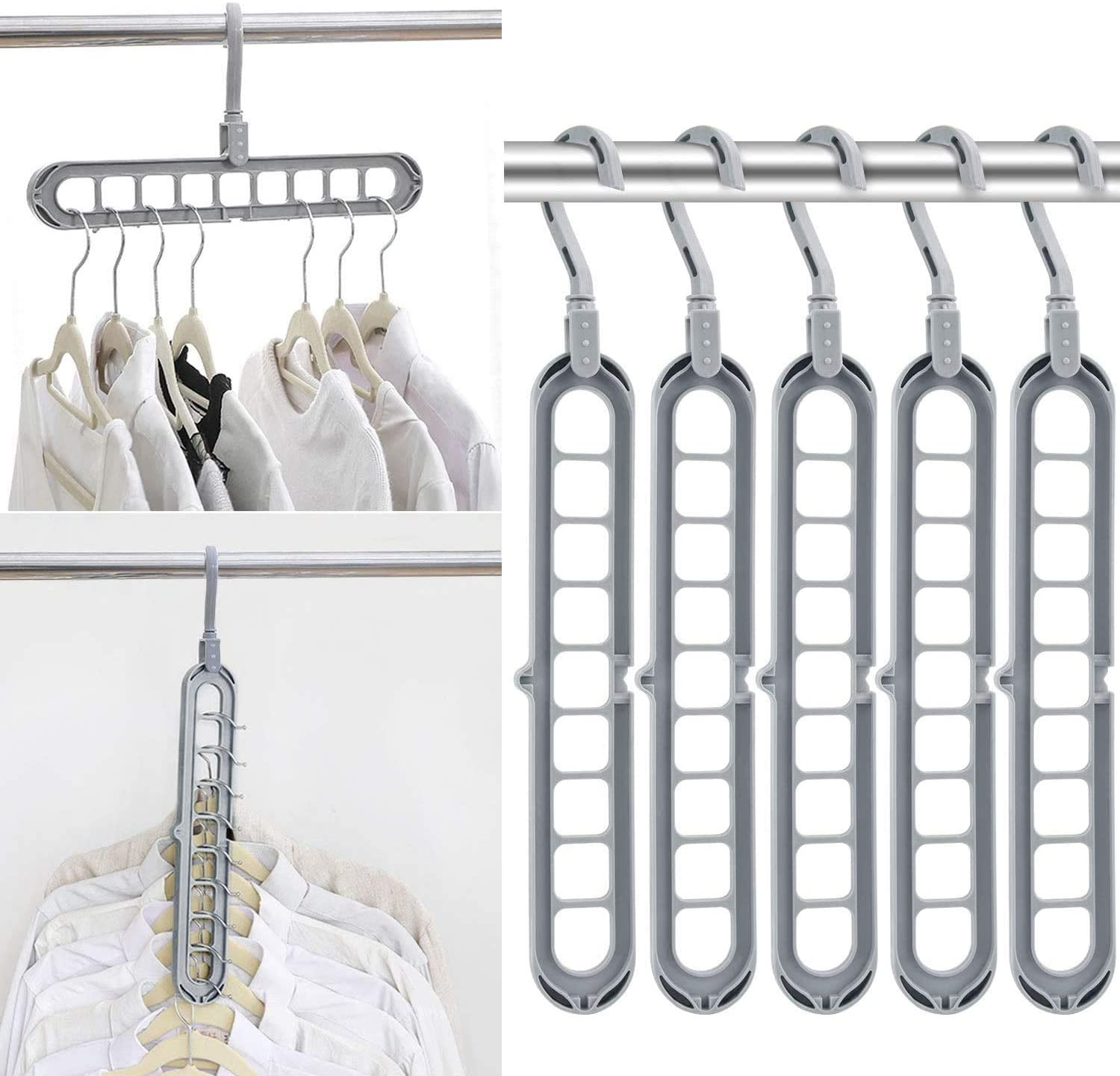 Hanger Organizer, Multifunctional Premium Plastic Hangers, S Shape ...