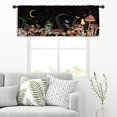 thumbnail image 5 of Mushroom Fairy Kitchen Curtain Valance 54W x 18H Rod Pocket Black Night Gothic Cottagecore Witchy Mysterious Botanical Window Treatment for Living Room Bedroom Bathroom, 5 of 5