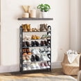 thumbnail image 4 of Ktaxon 18 Pairs Shoe Rack 6 Tiers Shoe Shelf Space Saving Closet Storage Organizer Free Standing Shoe Tower Shoe Stand, Gray & Black, 4 of 18