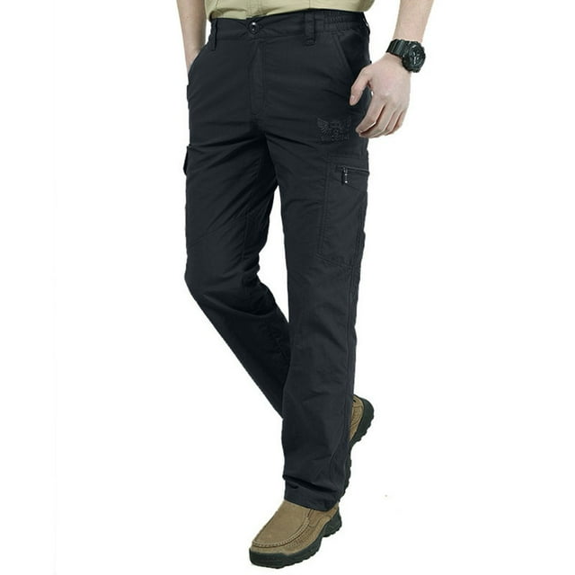 Aqestyerly Pantalon pour Hommes Pantalon Cargo pour Hommes Mode Décontractée Ajusté Multi-Poches Pantalon Droit Pantalon d'Assaut Extérieur Pantalon de Sport HWRETIE