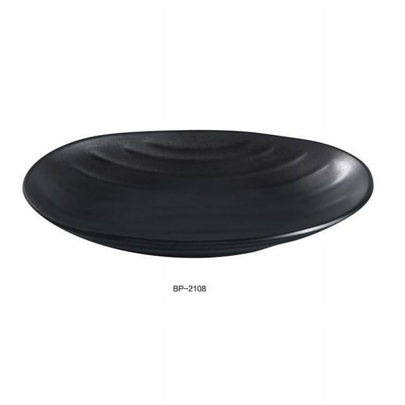 Yanco BP-2108 Black Pearl-1 Oval Deep Plate, Black - 8.5 in. - Pack of 48