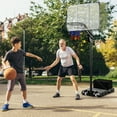 thumbnail image 4 of Gymax Système de Panier de Basketball Portable 4,9-10 Pi Réglable avec Sac de Poids Roues Extérieur, 4 of 10