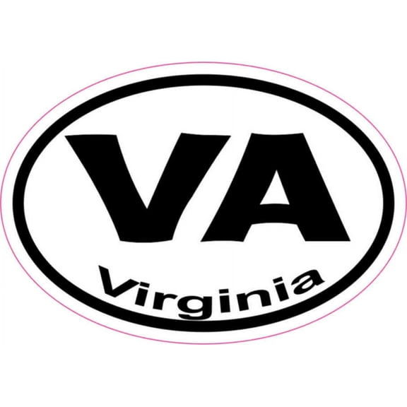 3in x 2in Oval VA Virginia Sticker Vinyl Car Window State Bumper Stickers