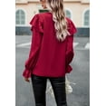 thumbnail image 2 of Women's casual bohemian V-neck long-sleeved ruffle sleeve blouse loose shirts, 2 of 6