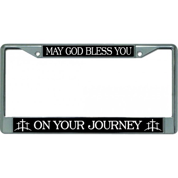 May God Bless You Chrome License Plate Frame