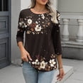 thumbnail image 2 of Fewfanhot Women Tops 2026 Blouse Crewneck Pleated Tunic Tops 3/4 Sleeve Dressy Casual Shirts Business Work Outfits, 2 of 7