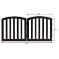 thumbnail image 3 of Demi Bonn 24" Folding Wood Pet Gate with Arched Top, 2-Panel Indoor Foldable Dog Fence for Stairs, Hallways, or Doorways, Retractable Freestanding Safety Dog Gates, Brown, 3 of 7
