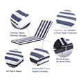 thumbnail image 2 of 2pcs Outdoor Patio Chaise Cushions, 74.4" X 22.22" 2.7", Blue Striped, High Resilience Sponge, Removable Zipper Covers, For Enjoyment Lounge Cushion , And White Stripes, Breathable Material, Sponge, 2 of 5