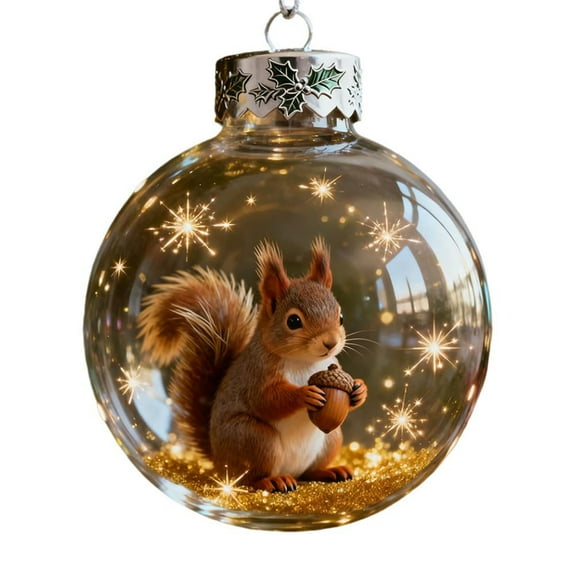2026 New Christmas Wildlife Wonders Collection Crystal Glass Ornament, 2.75in Handcrafted Vivid 3D Animal Christmas Decoration, Luxury Winter Holiday Tree Dcor&Gifts, Sparkling Star Accents