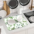 thumbnail image 6 of Leaves Dish Drying Mat 16x18 inch Reversible Green Leaf Dish Draining Mats with Hanging Loop Absorbent Watercolor Plants Dish Drainer Mat Microfiber Leaves Drying Pad for Kitchen Counter Sink, 6 of 6