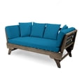 thumbnail image 5 of Christopher Knight Home Aldrich Outdoor Acacia Wood Expandable Daybed with Water Resistant Cushions, Dark Teal and Gray, 5 of 5
