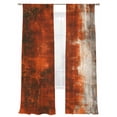 thumbnail image 2 of Abstract Collage Theme Sheer Curtains 84 Inches Long 2 Panels Retro Red Oil Painting Texture Light Filtering Semi Sheer Window Curtains Drapes for Bedroom Living Room 52"x84", 2 of 7