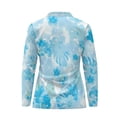 thumbnail image 4 of Yuyamidu Blue Palm Leaves Women's Long Sleeve Golf Tennis Shirts Soft Zip Up Shirt Athletic Tropical Golf Tops Casual Daily Wear Clothing Size 2XL, 4 of 7